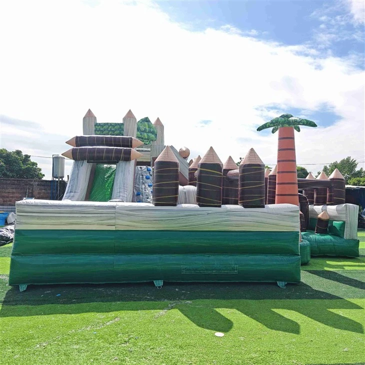 Inflatable Jungle Obstacle Course With Slide Commercial Inflatable Playground suppliers