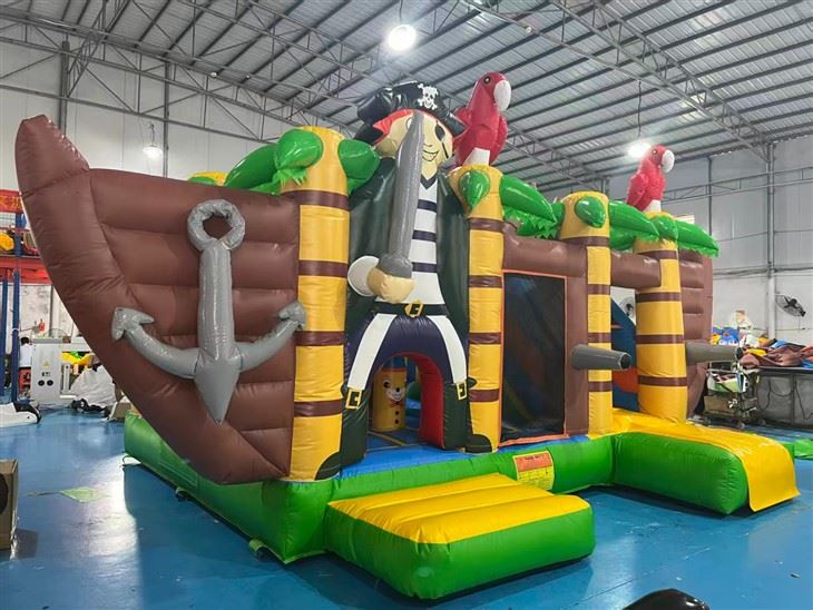 Pirate Ship Themed Inflatable Bounce House With Slide factory