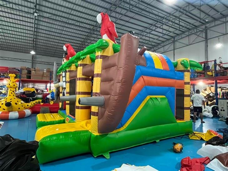 Pirate Ship Themed Inflatable Bounce House With Slide high quality