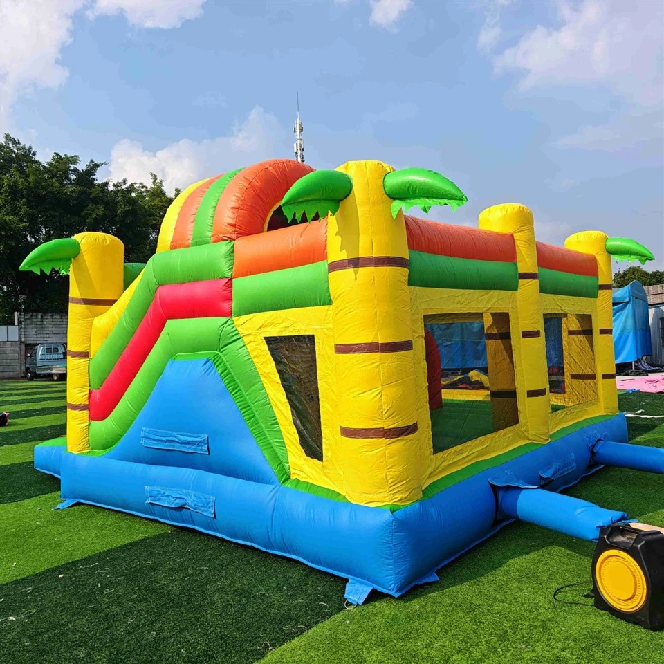 Crocodile Inflatable Bounce House With Slide Commercial Jungle Bouncy Castle factory
