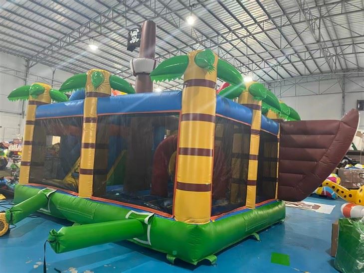 Pirate Ship Themed Inflatable Bounce House With Slide best