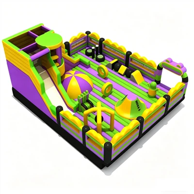 11.12m X 9.09m X 4.87m Commercial Inflatable Obstacle Playground With Climbing Tower