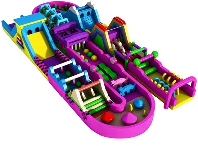 Commercial Inflatable Obstacle Course With Slide