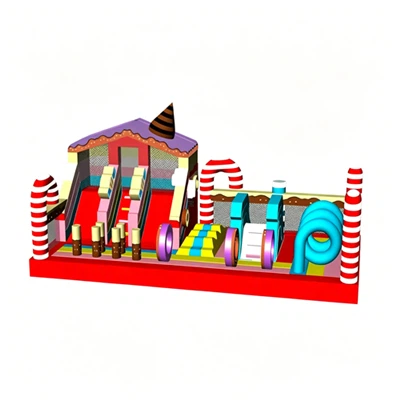 9m X 4.5m X 4.2m Candy Land Adventure Inflatable Obstacle Course