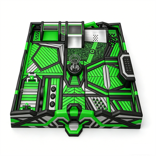 30x20x4.2m Galactic Grid Runner Inflatable Playground Complex