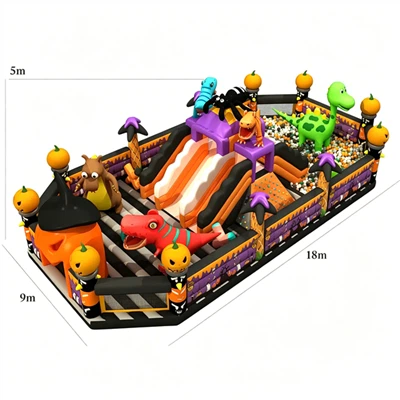 18x9x5m Haunted Dinosaur Escape Obstacle Playground